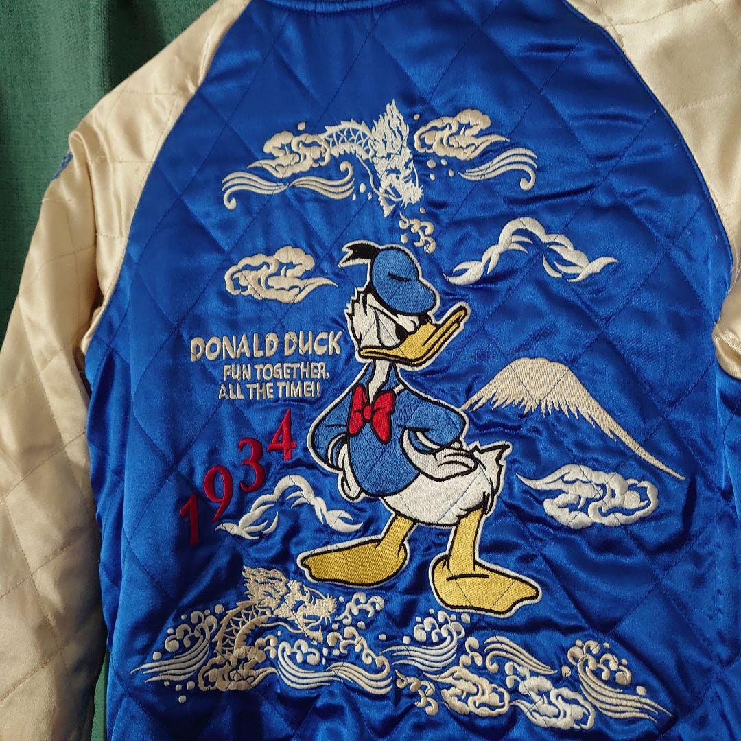 Disneyドナルドダックリバーシブル刺繍サテンスカジャンMディズニー