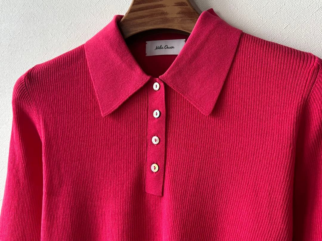 2点おまとめ《新品タグ付き》ミラオーウェン シアーポロリブニットプルオーバー