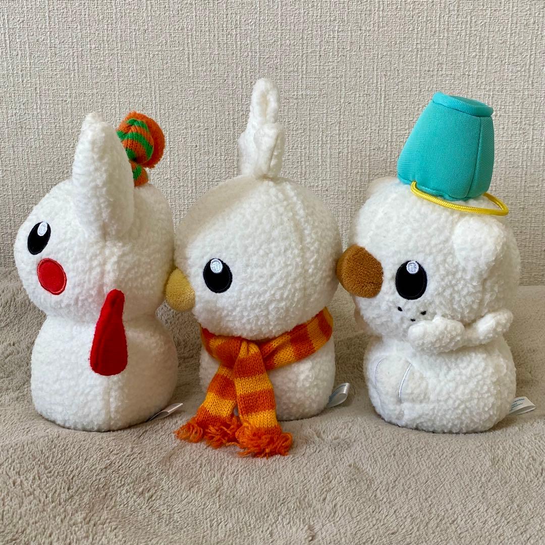 ポケモン2012雪だるまぬいぐるみ ピカチュウ・アチャモ・ミジュマル3体