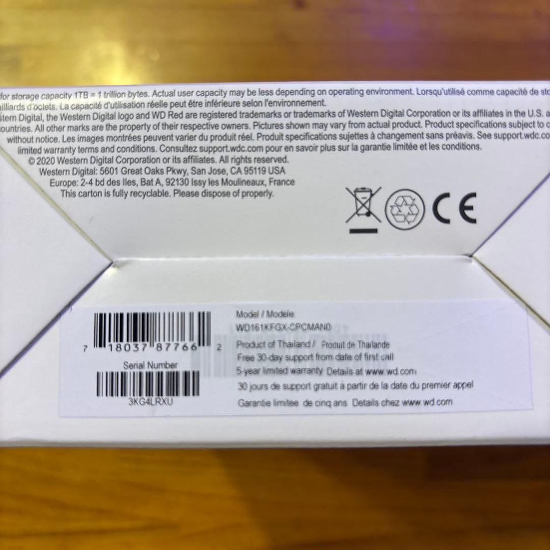 WD Red Pro 16TBHDD 3.5インチNAS用並行輸入品『箱開封済』 - メルカリ