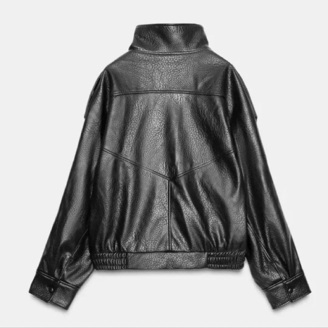 ZARA ブラック レザーライダースジャケット XS 大バズりのお品 - メルカリ