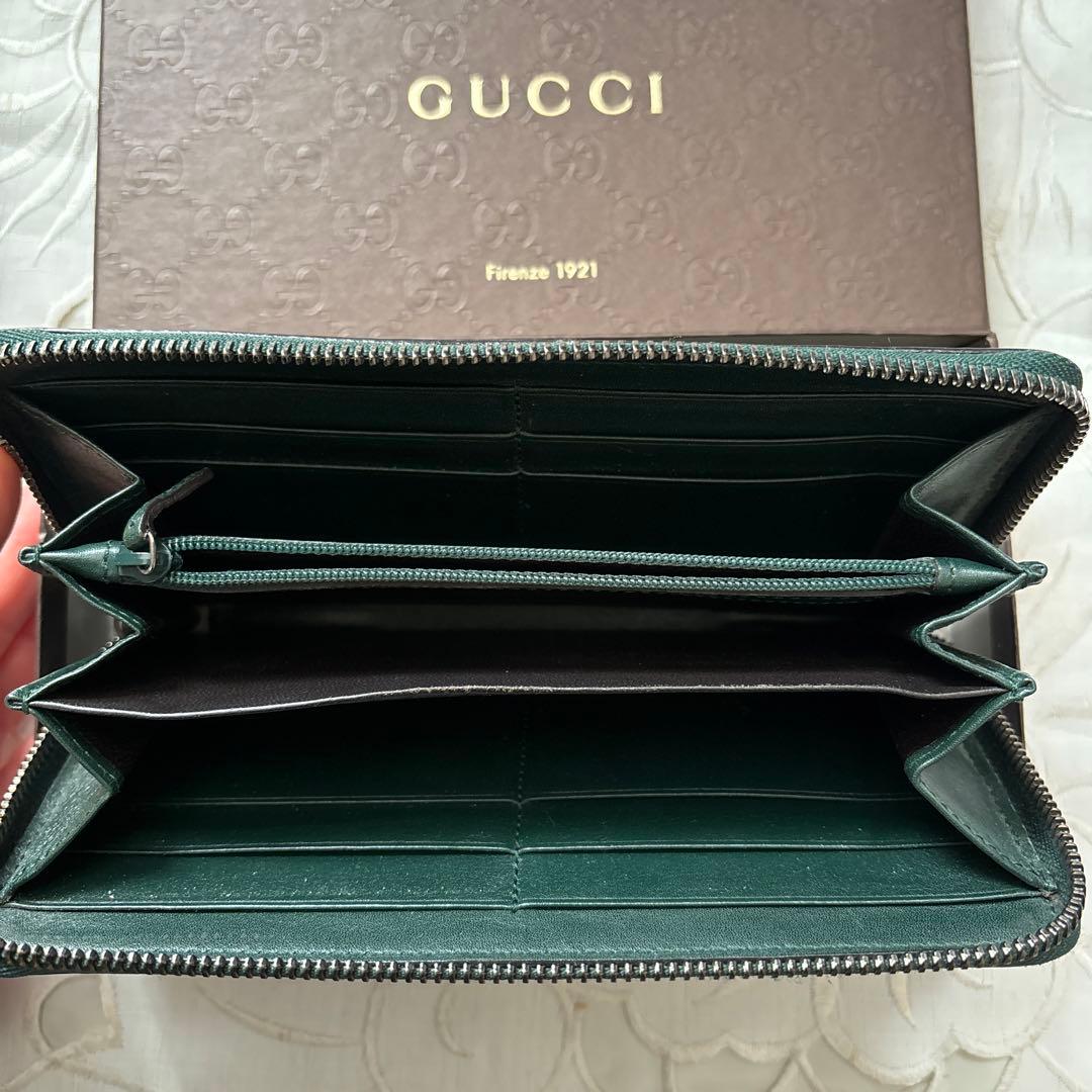 GUCCI ダークグリーン GGパターン 長財布 - 小物アウトレット 価格 通販