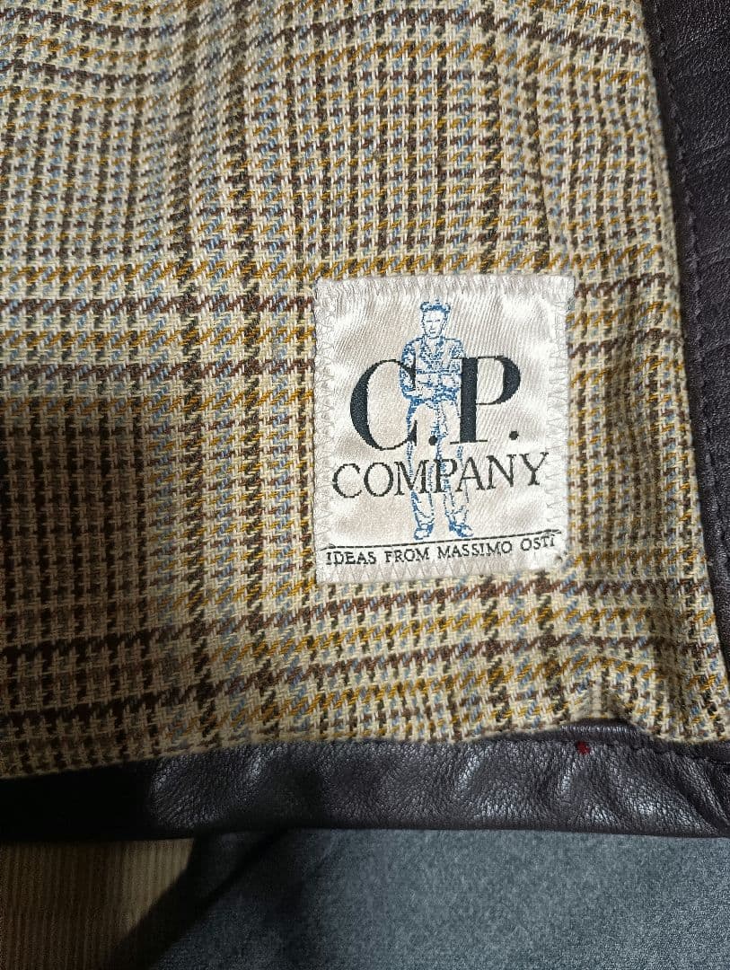 c.p.company ドロップショルダー レザージャケット カーコート