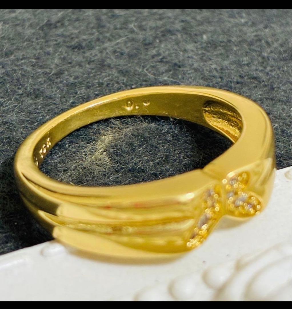 デザインリング 素材不明 刻印:k18 ygk