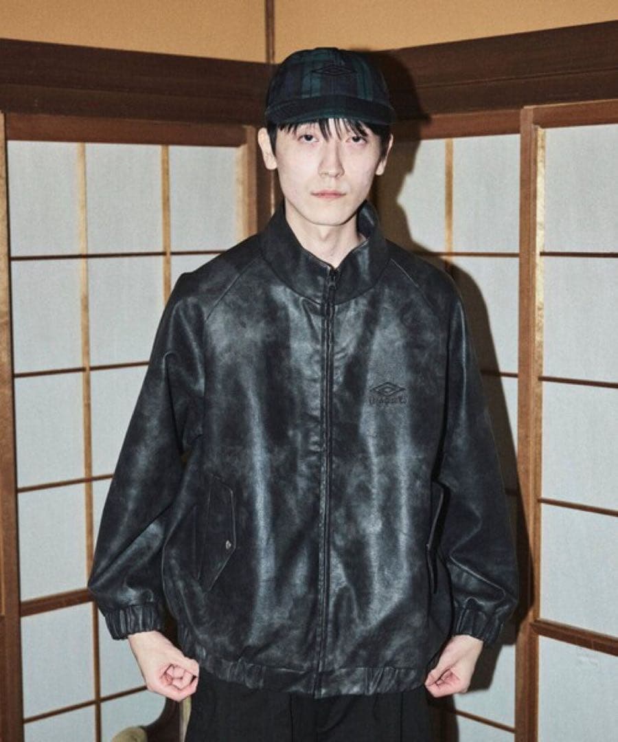 UMBRO/アンブロ レザージャケット ブルゾン ライダース ブラック 黒