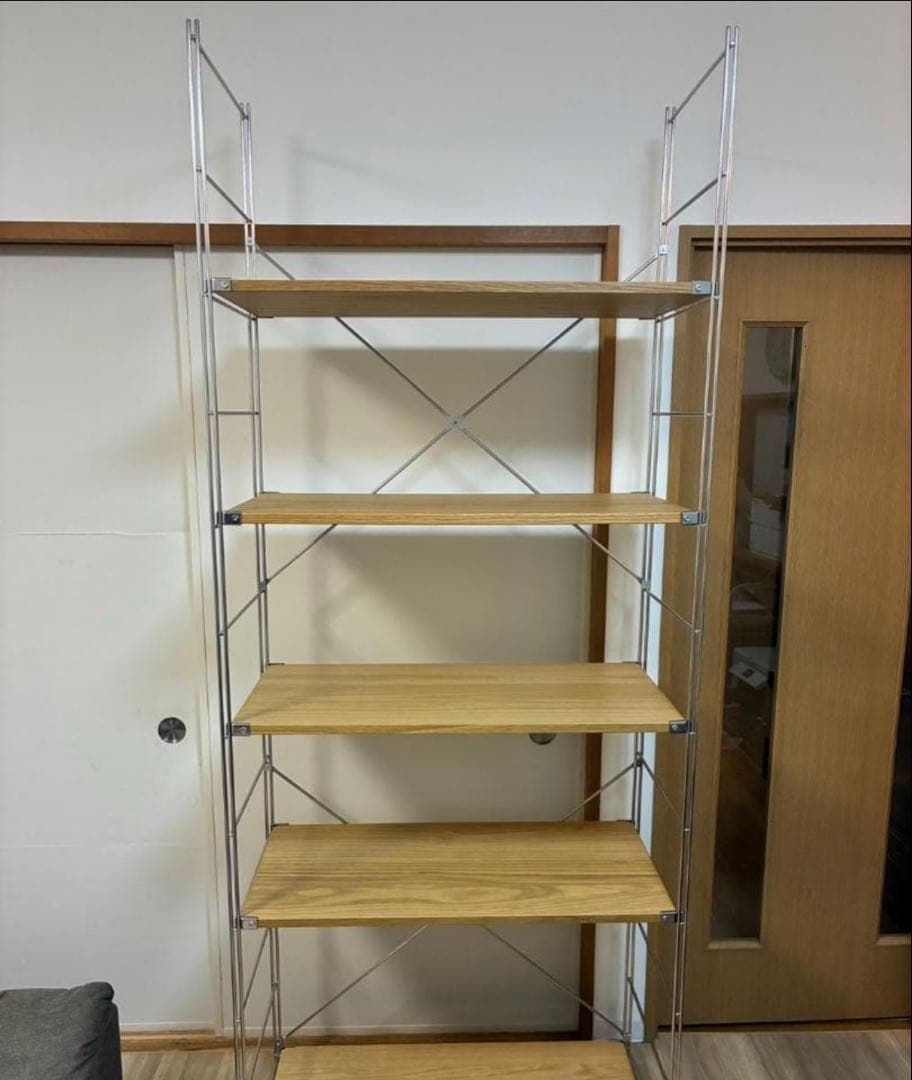 無印良品 ステンレスユニットシェルフ オーク材 棚セット 特大 ステンレスユニットシェルフ オーク材棚セット 大 | 無印良品
