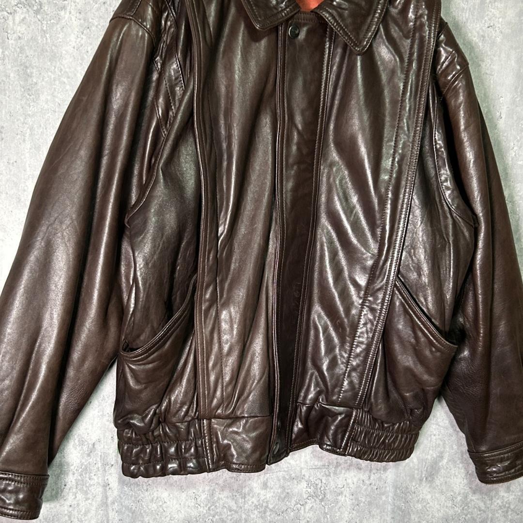 極上 山羊革 レザージャケット 濃茶 短丈 ヴィンテージ ゴートレザー
