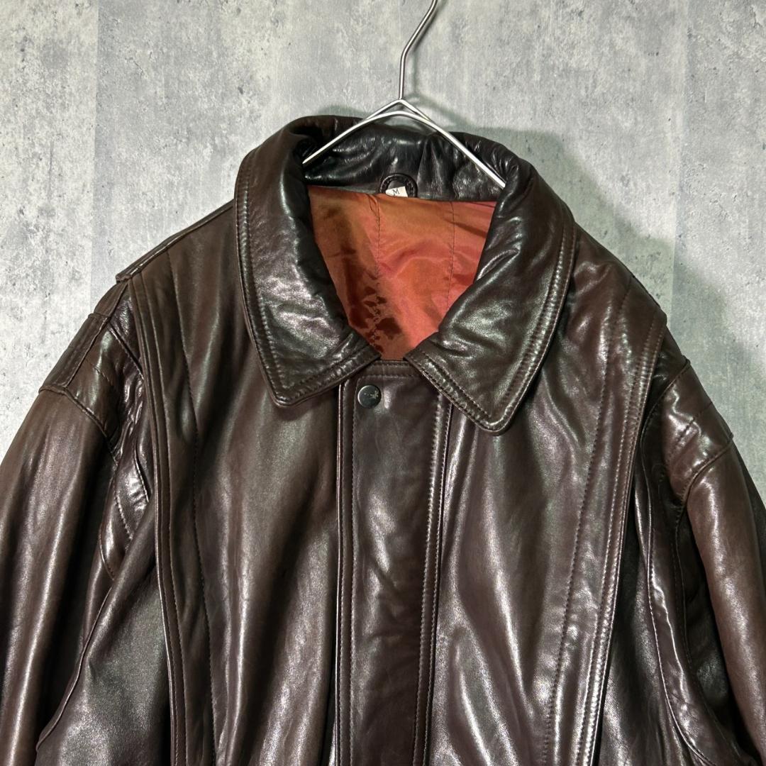 極上 山羊革 レザージャケット 濃茶 短丈 ヴィンテージ ゴートレザー