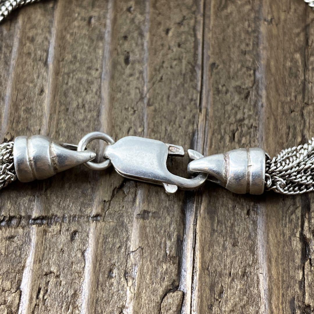 ヴィンテージ ハートチェーンブレスレット 925 シルバー アンティーク 1