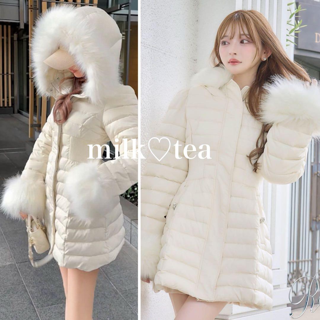 新品タグ付き Rady くびれファイバーダウンコート バニラホワイト