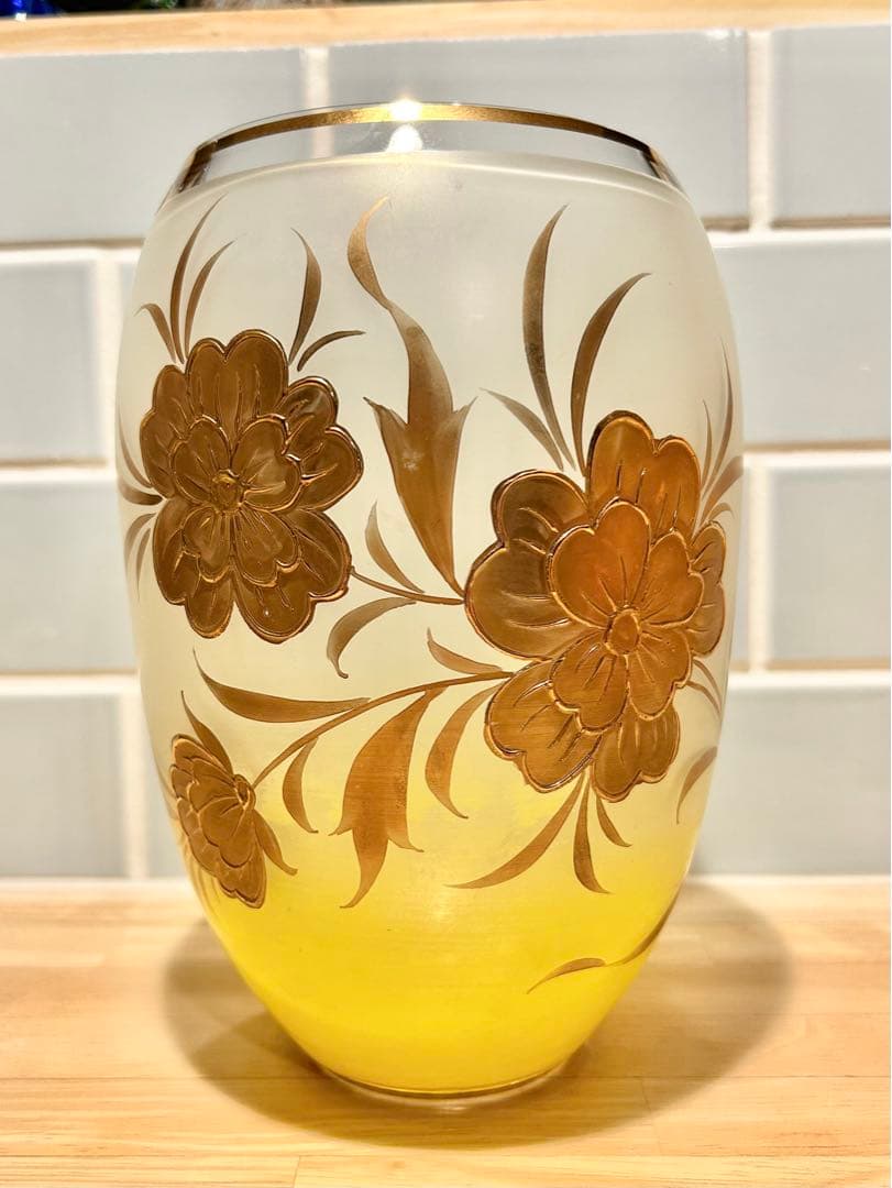 ボヘミア ガラス 花瓶 フラワーベース チェコ BOHEMIA CZECHO - メルカリ