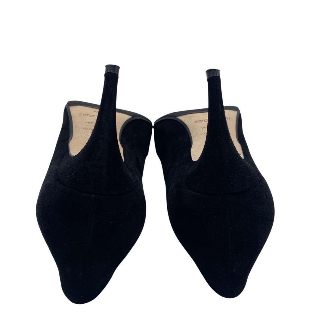 【美品】 セルジオロッシ sr1 パンプス スウェード ブラック 22.5cm