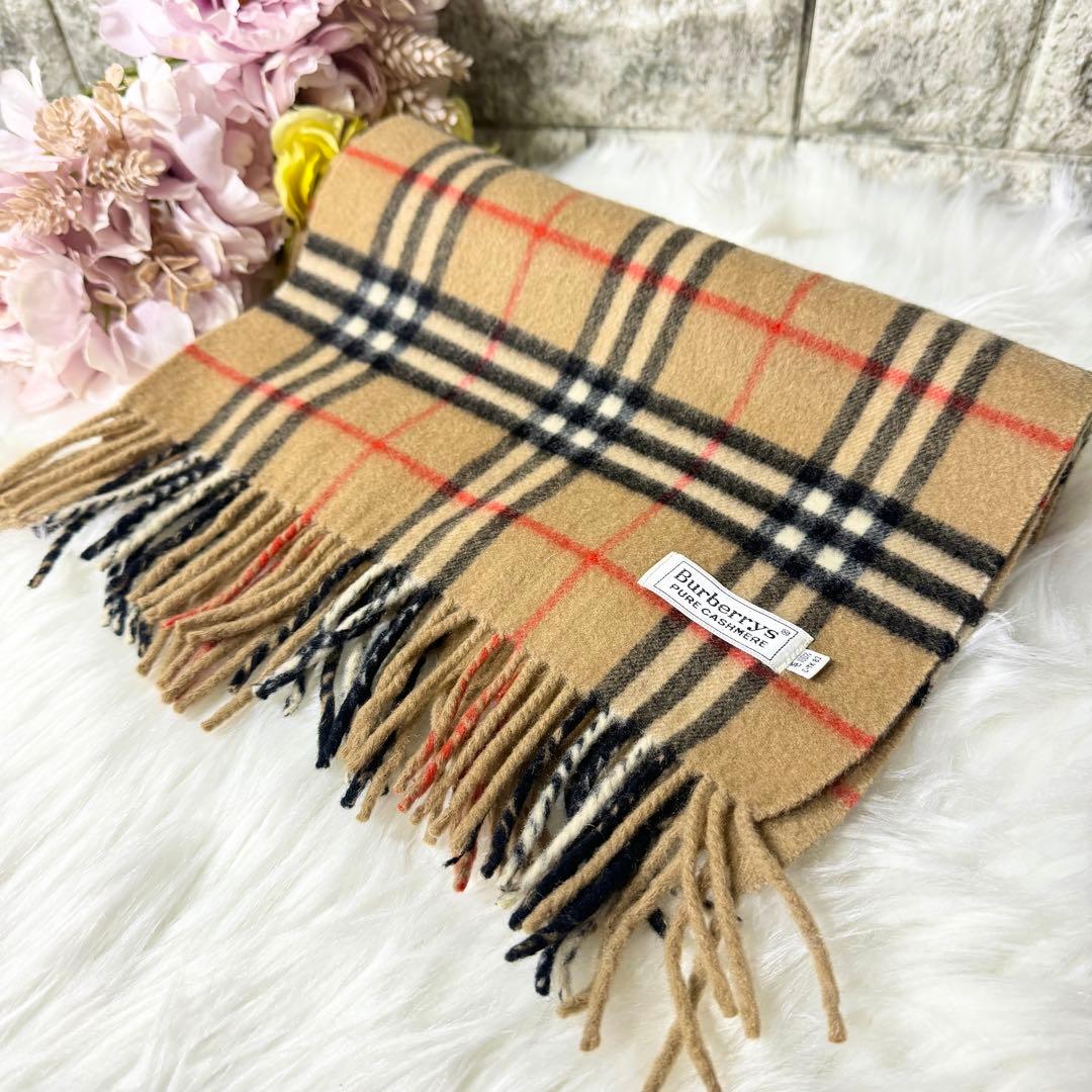 カシミヤ100% 美品 バーバリーズ ストール マフラー ノバチェック