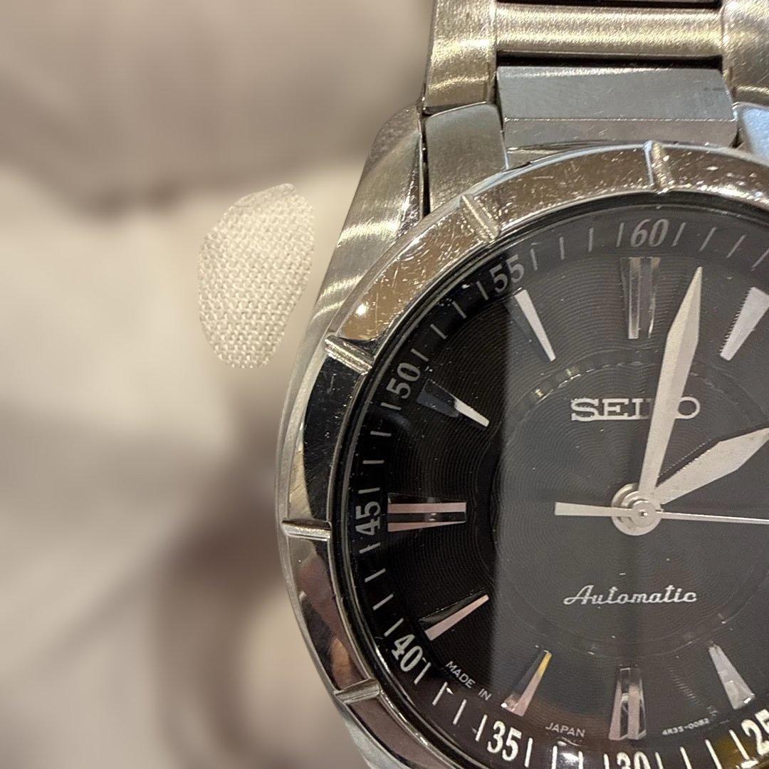 SEIKO 4R35時計 黒色文字盤 ステンレス 126-オンラインストア限定商品