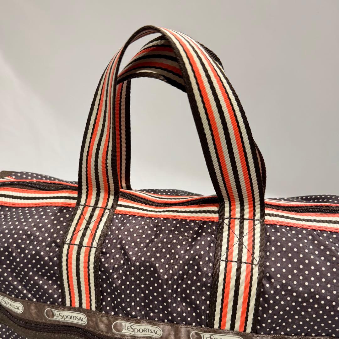 レスポートサック ボストンバッグ 鍵付き ドット柄 ブラウン - メルカリ