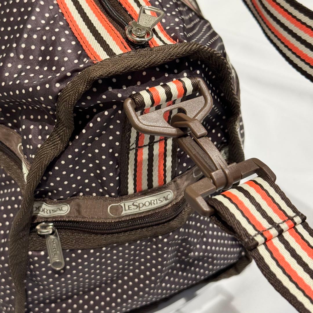 レスポートサック ボストンバッグ 鍵付き ドット柄 ブラウン - メルカリ