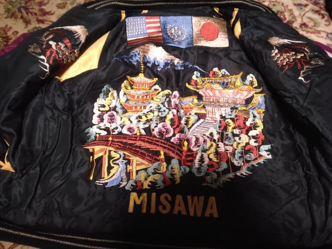 テーラー東洋 スカジャン リバーシブル Mサイズ 三沢基地 刺繍 TT11592