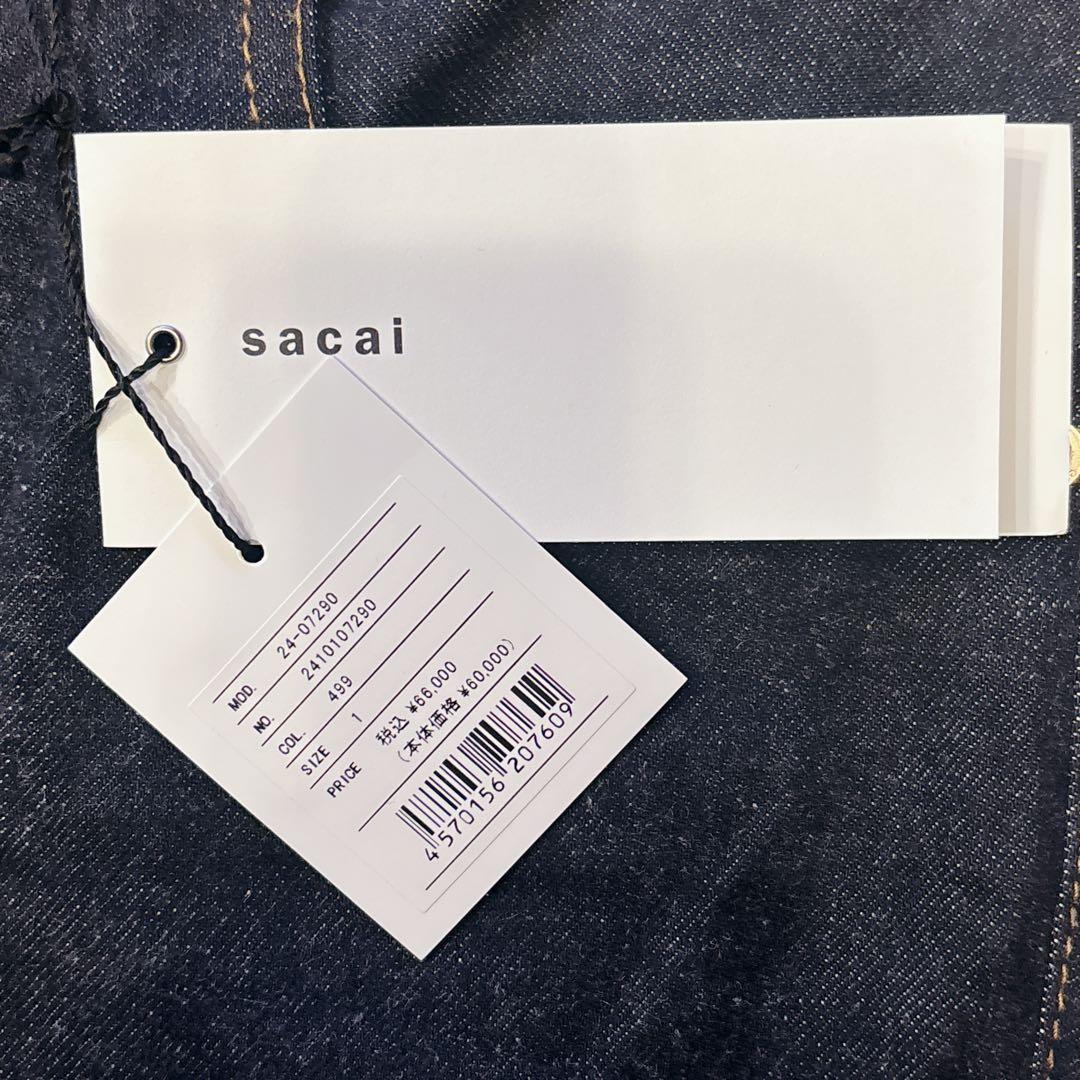 新品タグ付き sacai サカイ ベルテッドフレア デニムパンツ 24ss