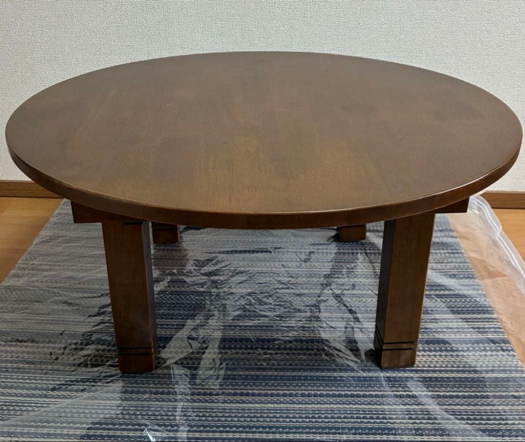 丸いちゃぶ台　折りたたみ式円形テーブル 直径70cm ダークブラウン　昭和レトロ dショッピング |折りたたみテーブル 卓袱台 ちゃぶ台 円 丸 ラウンド