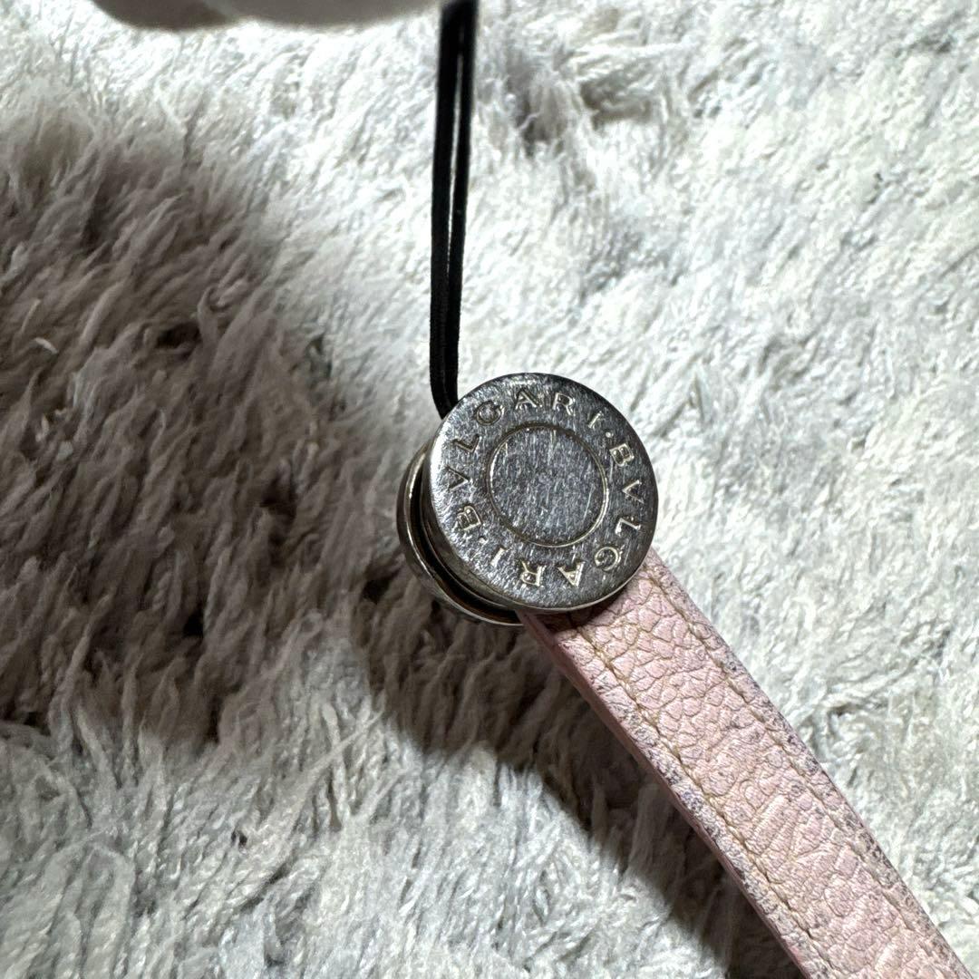 BVLGARI ブルガリ ストラップ レザー シルバー金具 ピンク - メルカリ