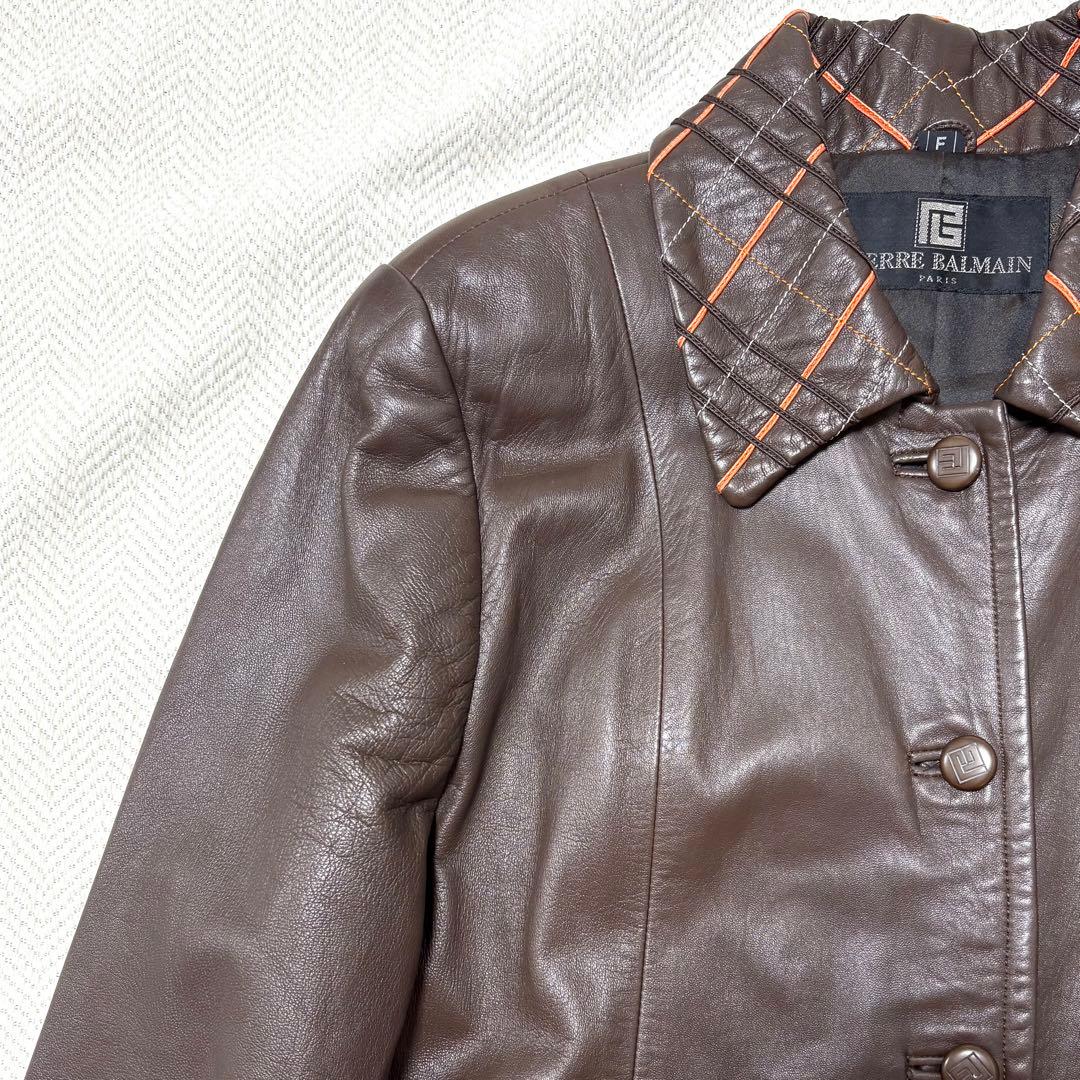 極美品 PIERRE BALMAIN VINTAGE ナッパレザー レザーコート - メルカリ