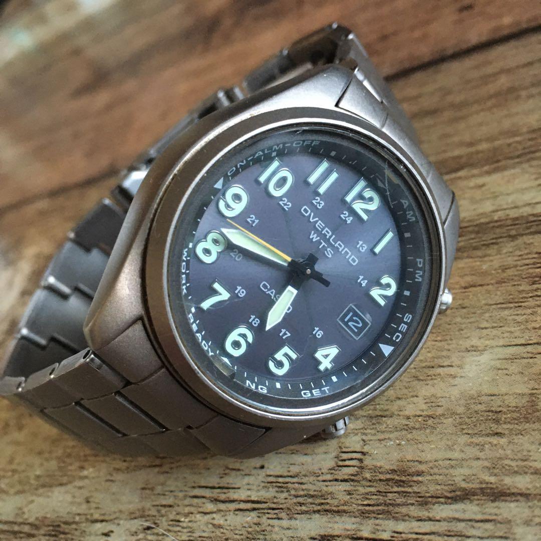 中古動品◇OVW-100TDJ◇カシオ オーバーランド WTS チタン 電波時計