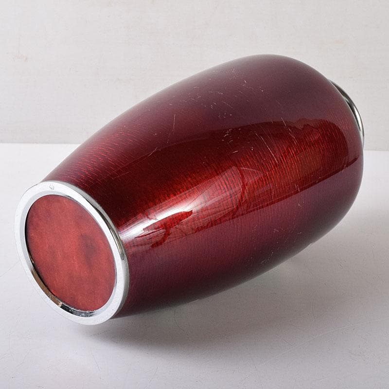 七宝焼 安藤七宝店造 赤透 薔薇文 花瓶 共箱 7891C - メルカリ