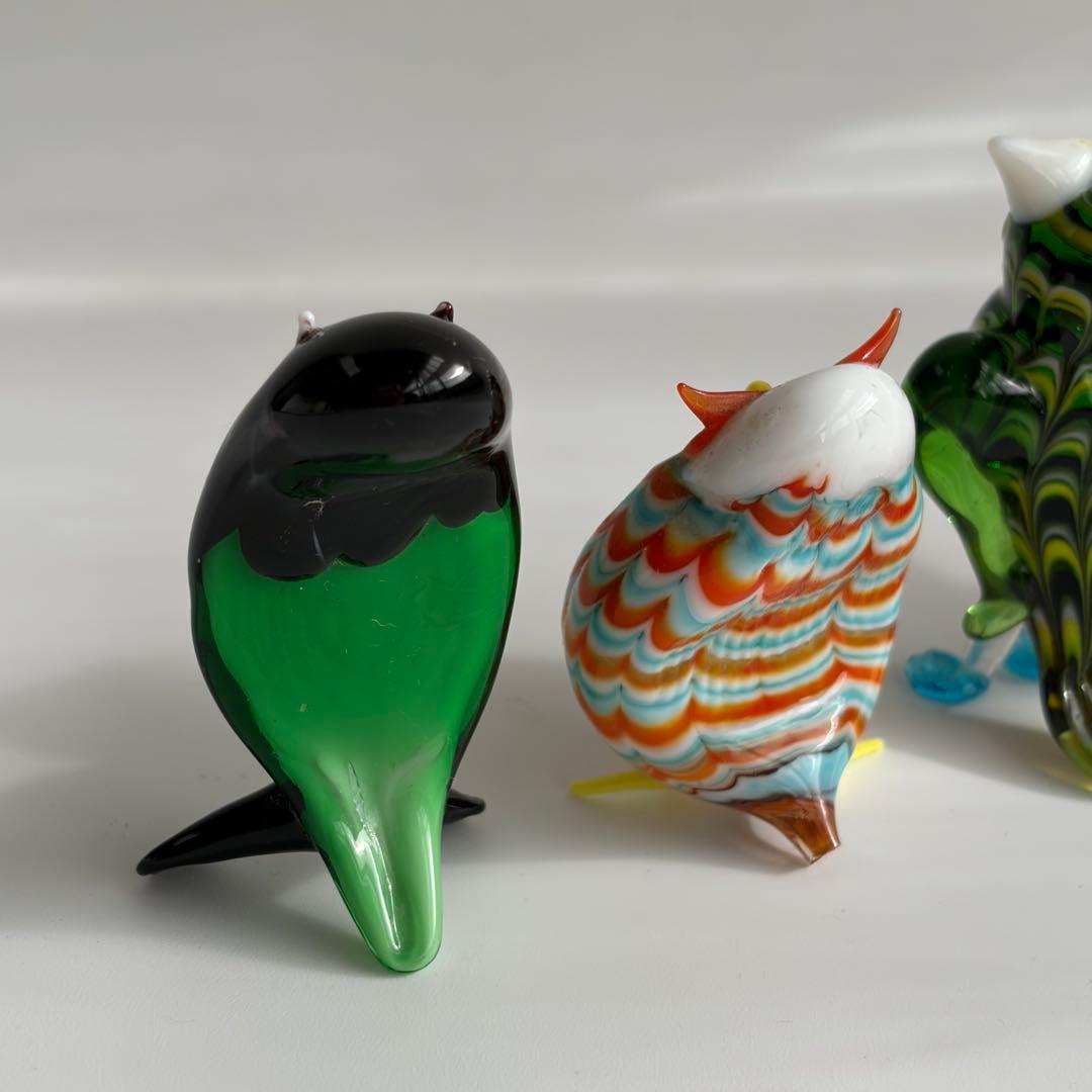 ベネチアングラス フクロウ イタリア ムラーノ島 手づくり 工芸 職人