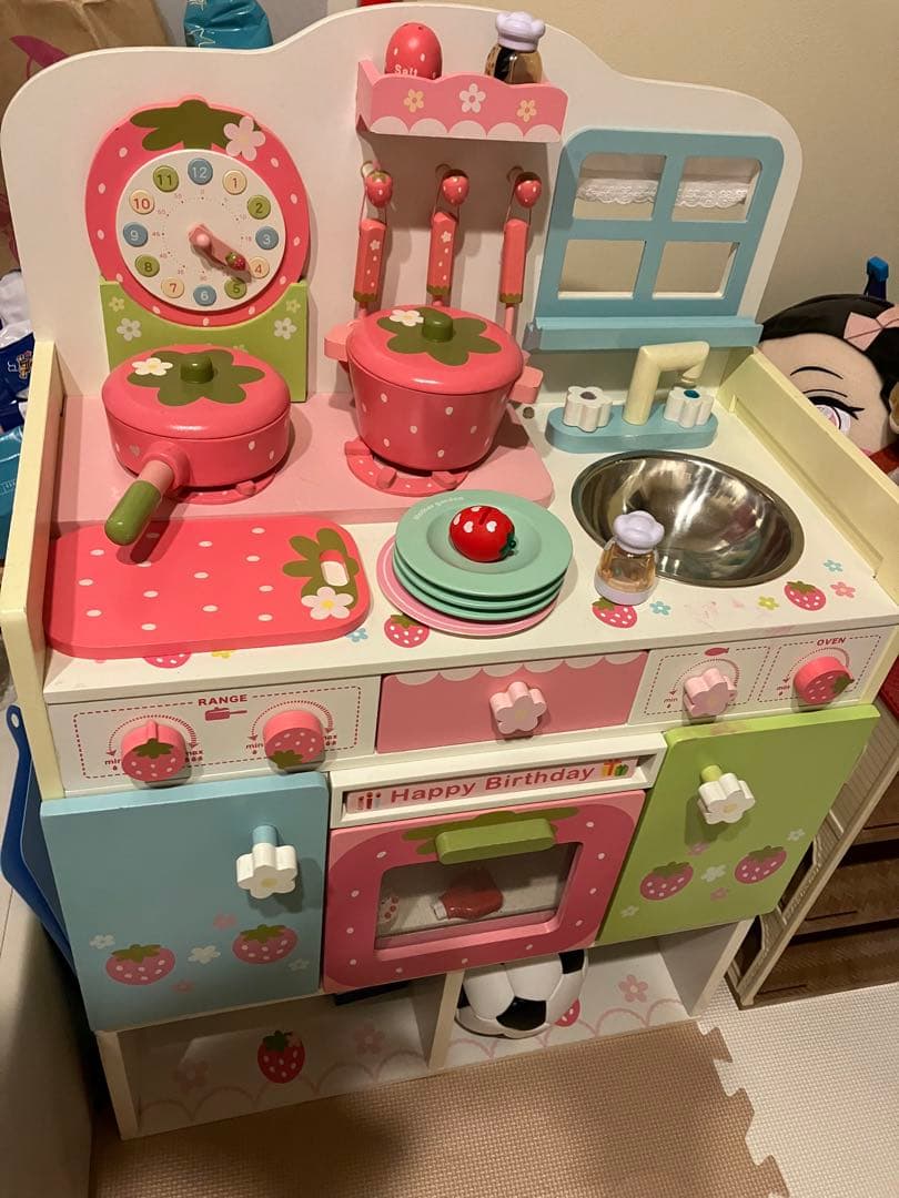 マザーガーデン 木のおままごとキッチン野いちごチクタクキッチン