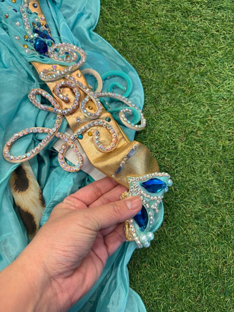 ベリーダンス衣装 【POLINA】ポリーナ ベリーダンス衣装 ブルー ヒョウ