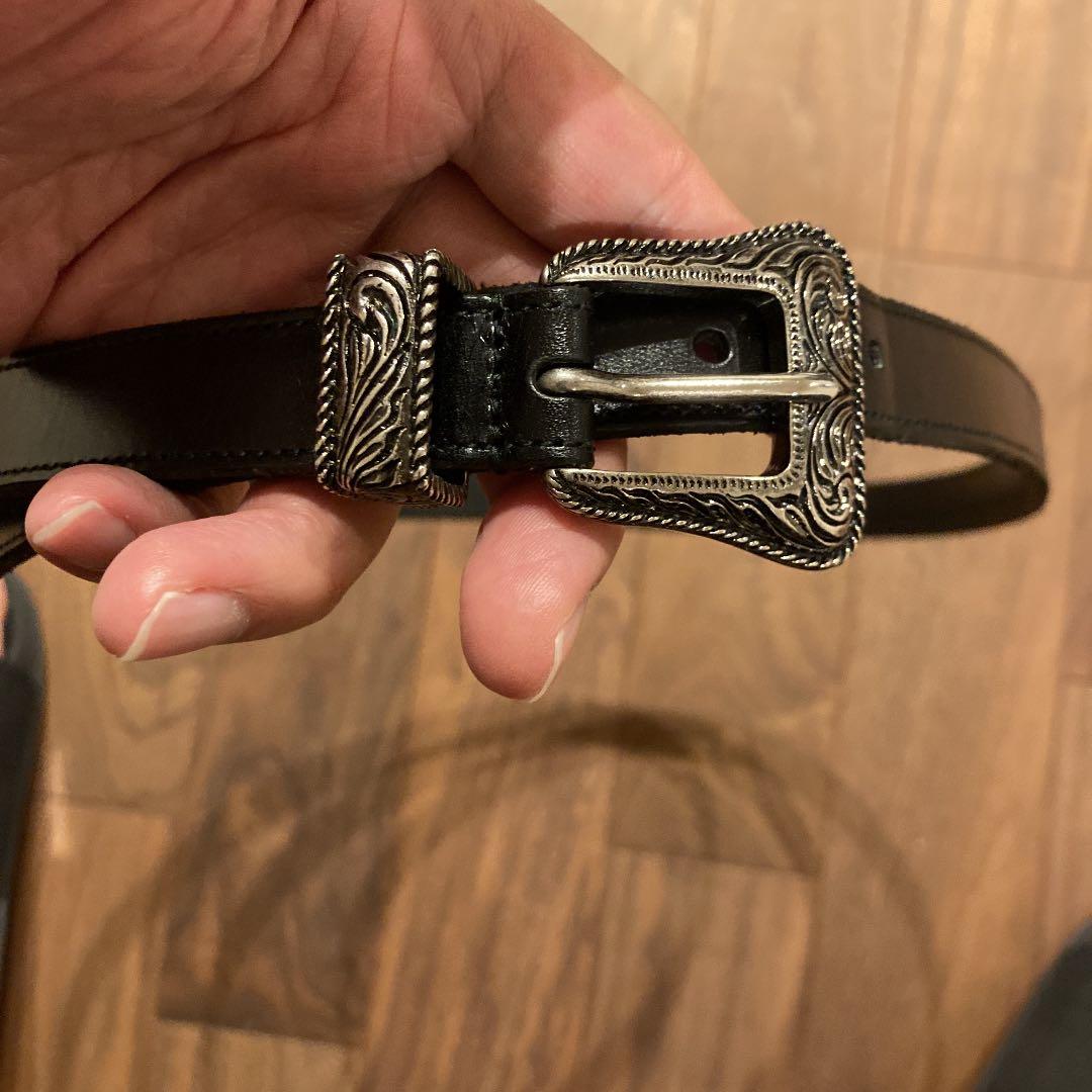 サンローラン ウェスタンベルト黒90プレーンレザー - メルカリ