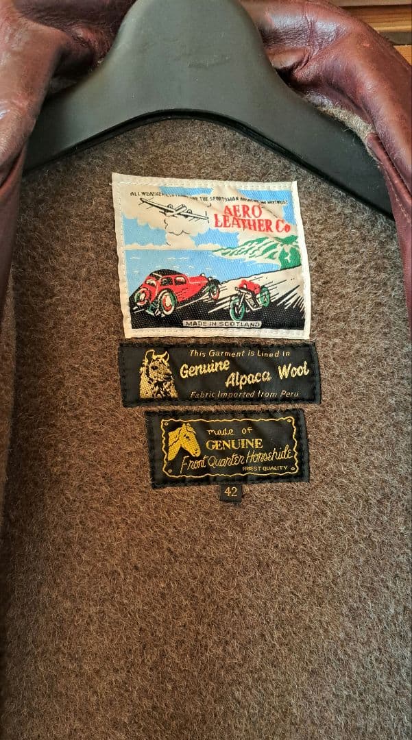 AERO LEATHER ハーフベルト 42 ブラウン アルパカウール - メルカリ