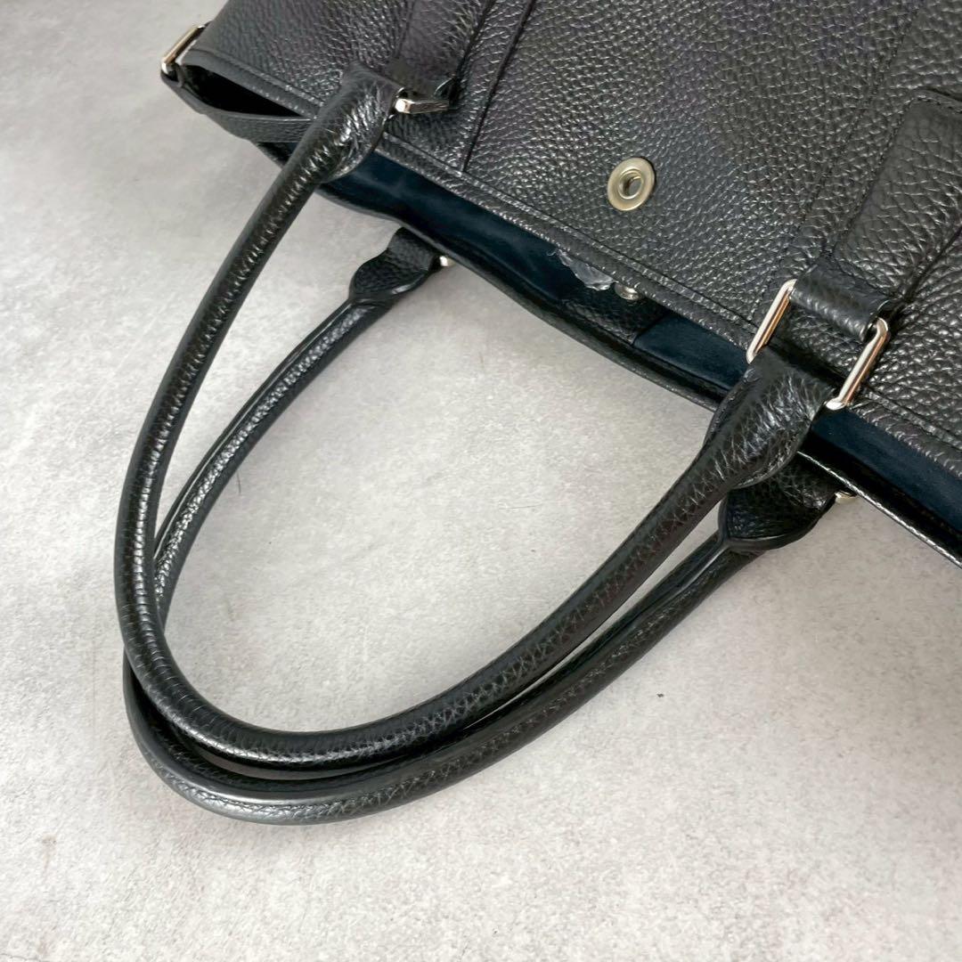 DIBASE 伊勢丹 トートバッグ シボ革 肩掛け A4収納可 黒 ビジネス