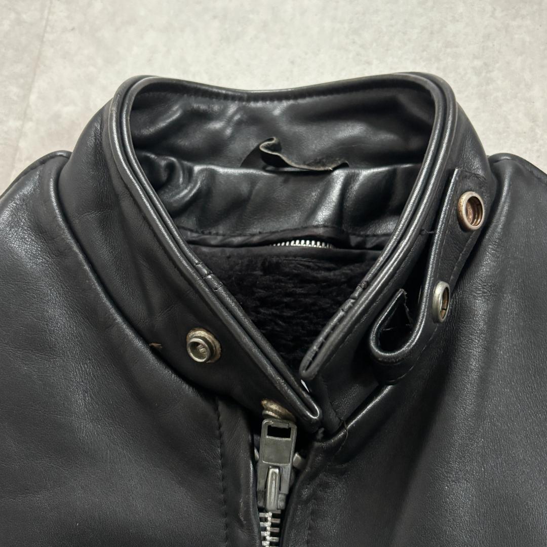 名作641・ライナー付】ショット/シングルライダース/本革/ブラック/36