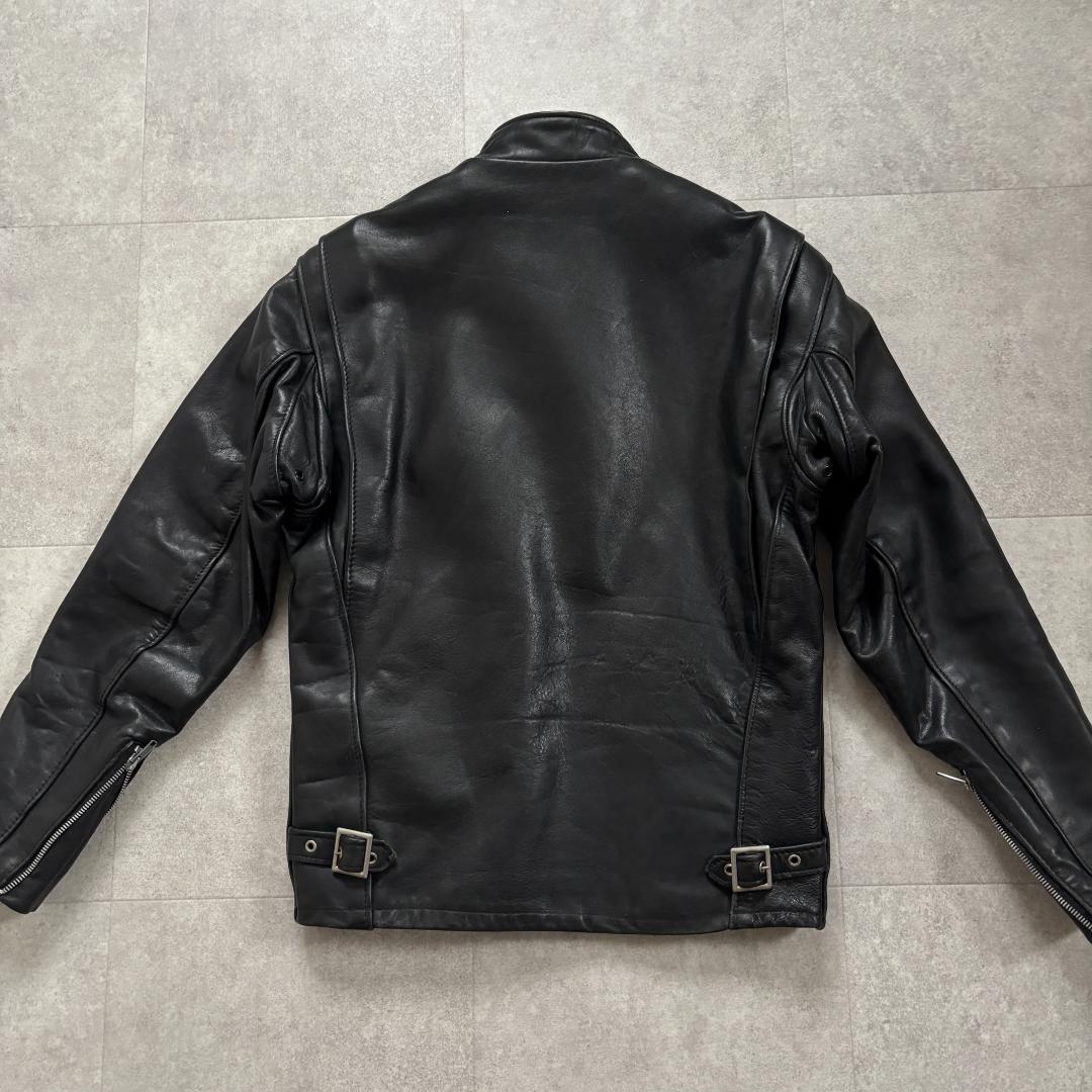 名作641・ライナー付】ショット/シングルライダース/本革/ブラック/36