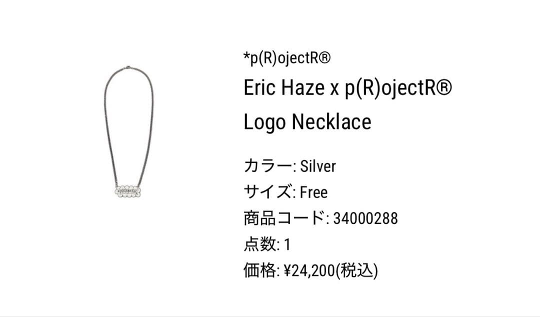Eric Haze x p(R)ojectR® Logo Necklace