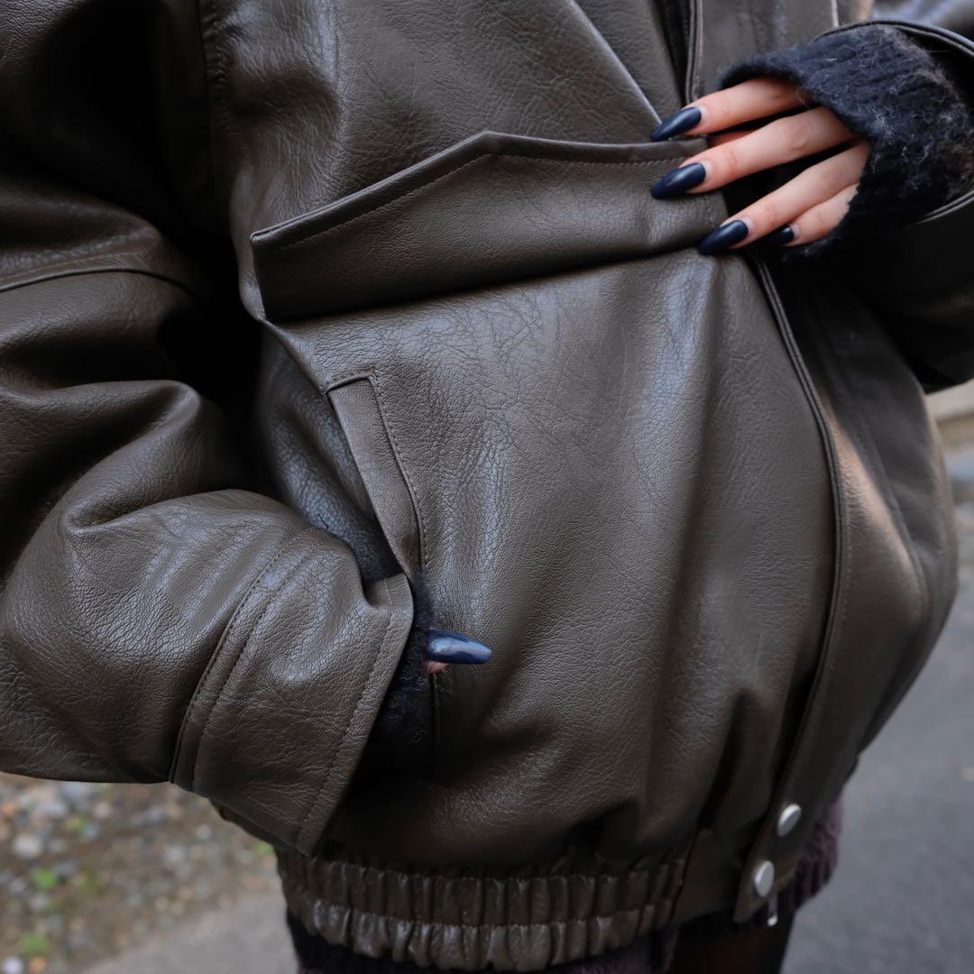 felim LEATHER BOA JACKET / D.BRN - メルカリ