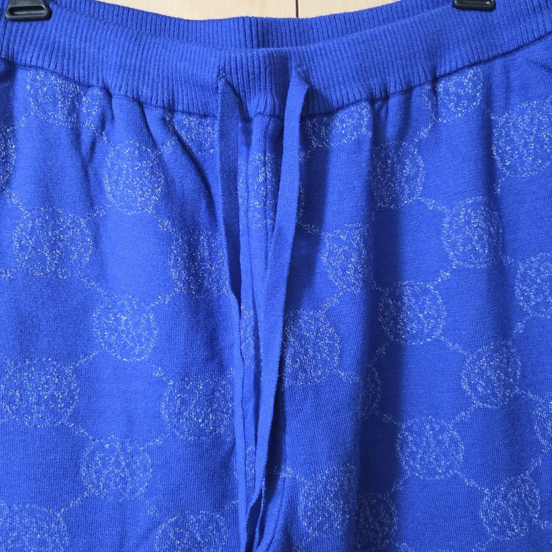 アンコキーヌ コアスパンヤーンニットラメモノグラム柄 セットアップ