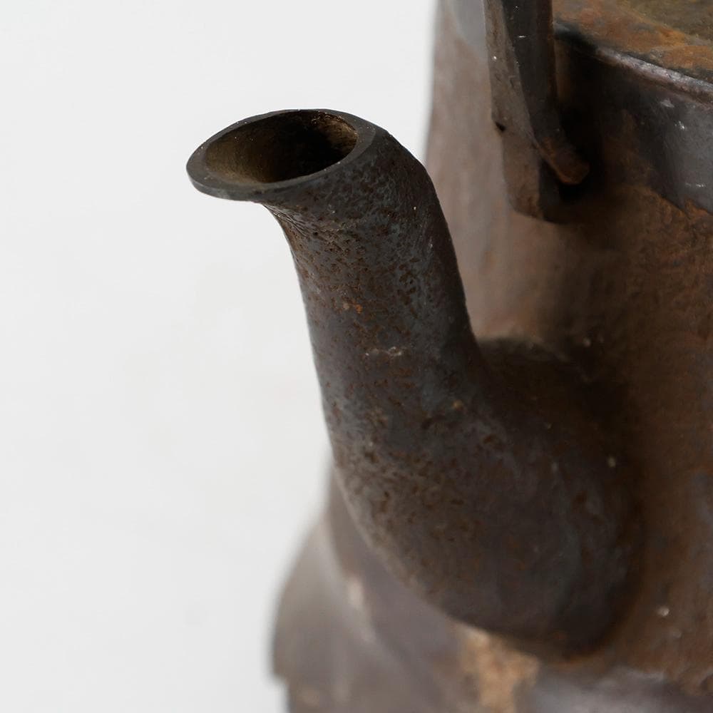 南部鉄瓶 大祐堂 笹竹文 鉄瓶 大振り 松笠摘み 竹提手 湯沸し茶道具