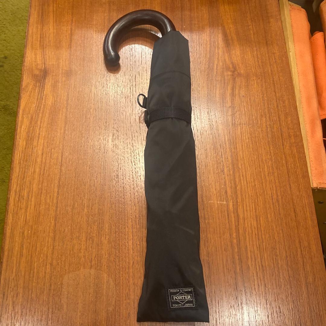 ▼PORTER 前原光榮商店　折りたたみ傘　ブラック　吉田カバン　ポーター 前原光榮商店 x PORTER(前原光榮商店 x ポーター) FOLDING UMBRELLA