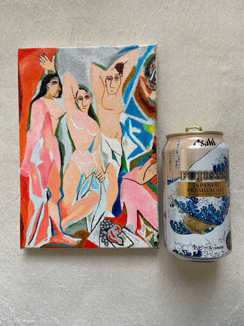 ピカソ　肉筆手描きの油絵模写画　アビニョンの娘たち