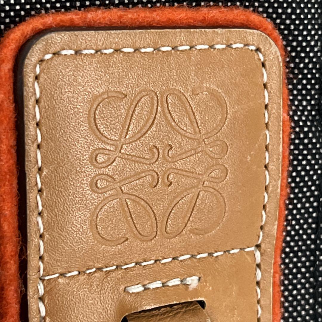 良品 ロエベ メッセンジャーバッグ アイ ネイチャー デニム アナグラム