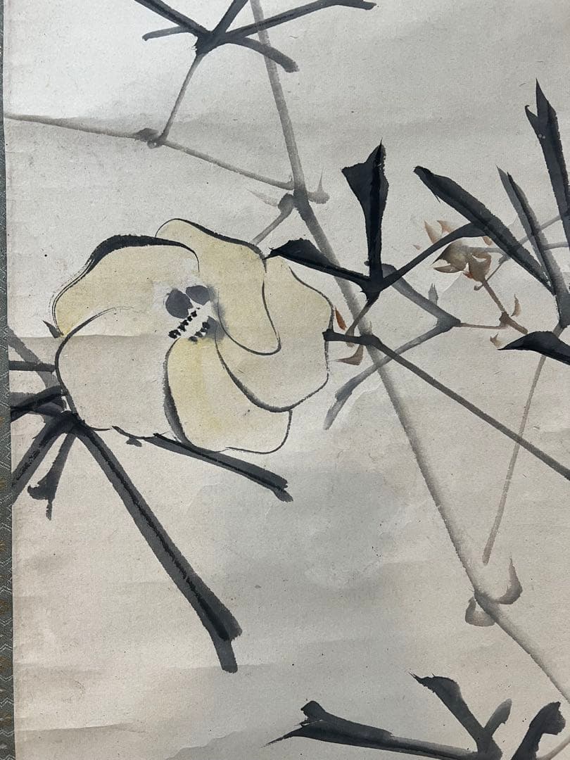 掛け軸 松村景文 絵［花ノ図］京都生 紙本　肉筆　共箱！