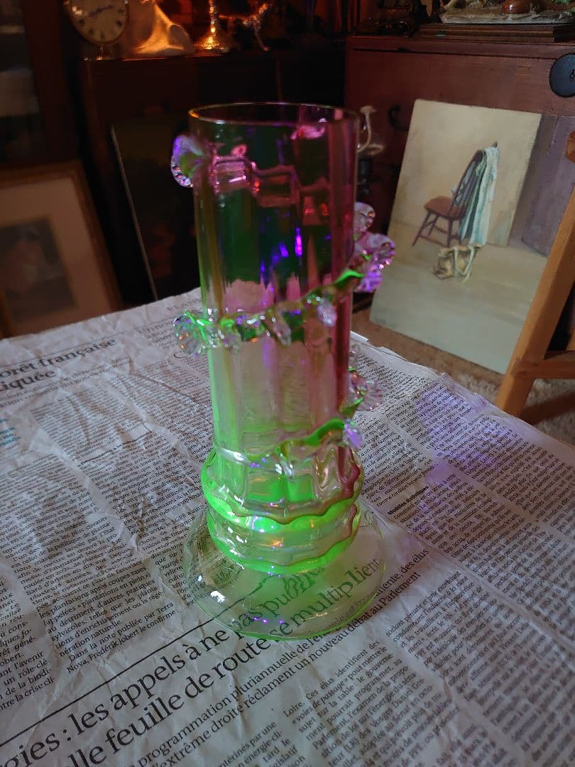 イギリス1800s'後期 ビクトリアン クランベリー＆ヴァセリン(ウラン