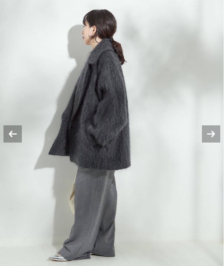 美品【今期】モヘヤMIXシャギーダブルコート - メルカリ