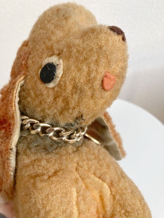 【1960年代当時物】昭和レトロ 犬 ぬいぐるみポーチ 木毛詰め ヴィンテージ
