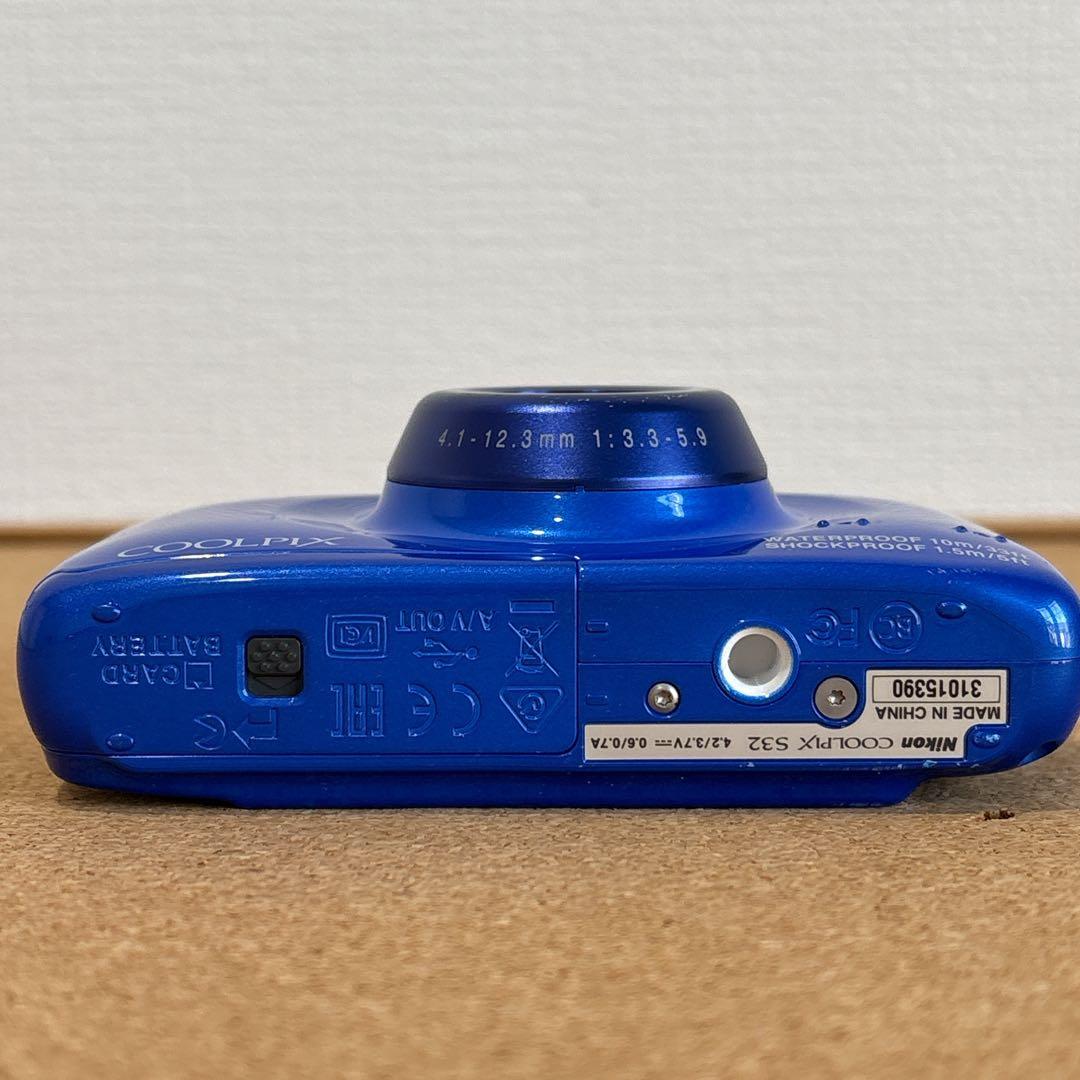 Nikon COOLPIX S32 デジタルカメラ 青 防水機能を備えた - メルカリ