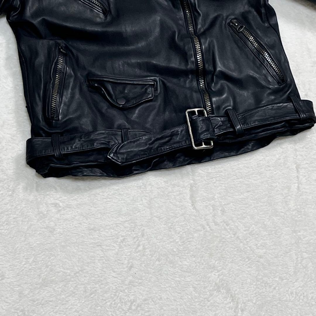 sisii シシ』ダブルライダース レザージャケット 牛革 ベルト 洗濯可
