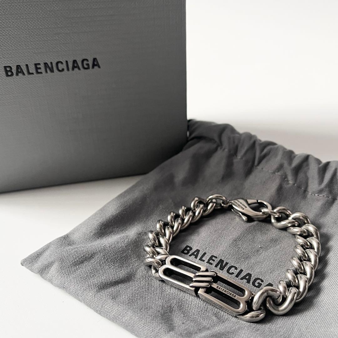 バレンシアガ　BBアイコン グルメット　ブレスレット　シルバー　Mサイズ BALENCIAGA - BALENCIAGA バレンシアガ BBアイコン グルメット