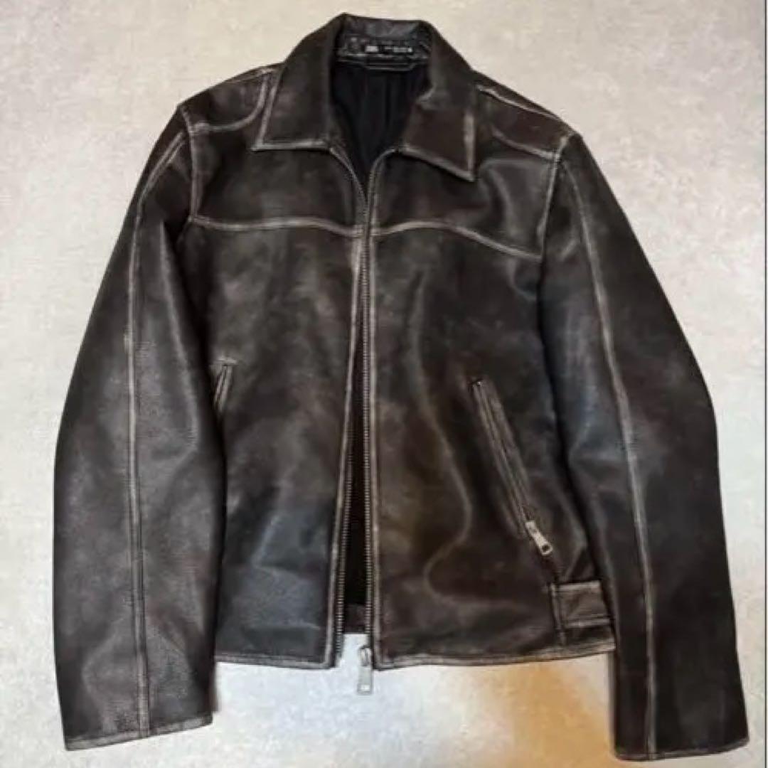 ZARA グラデーションフェイクレザージャケット - メルカリ